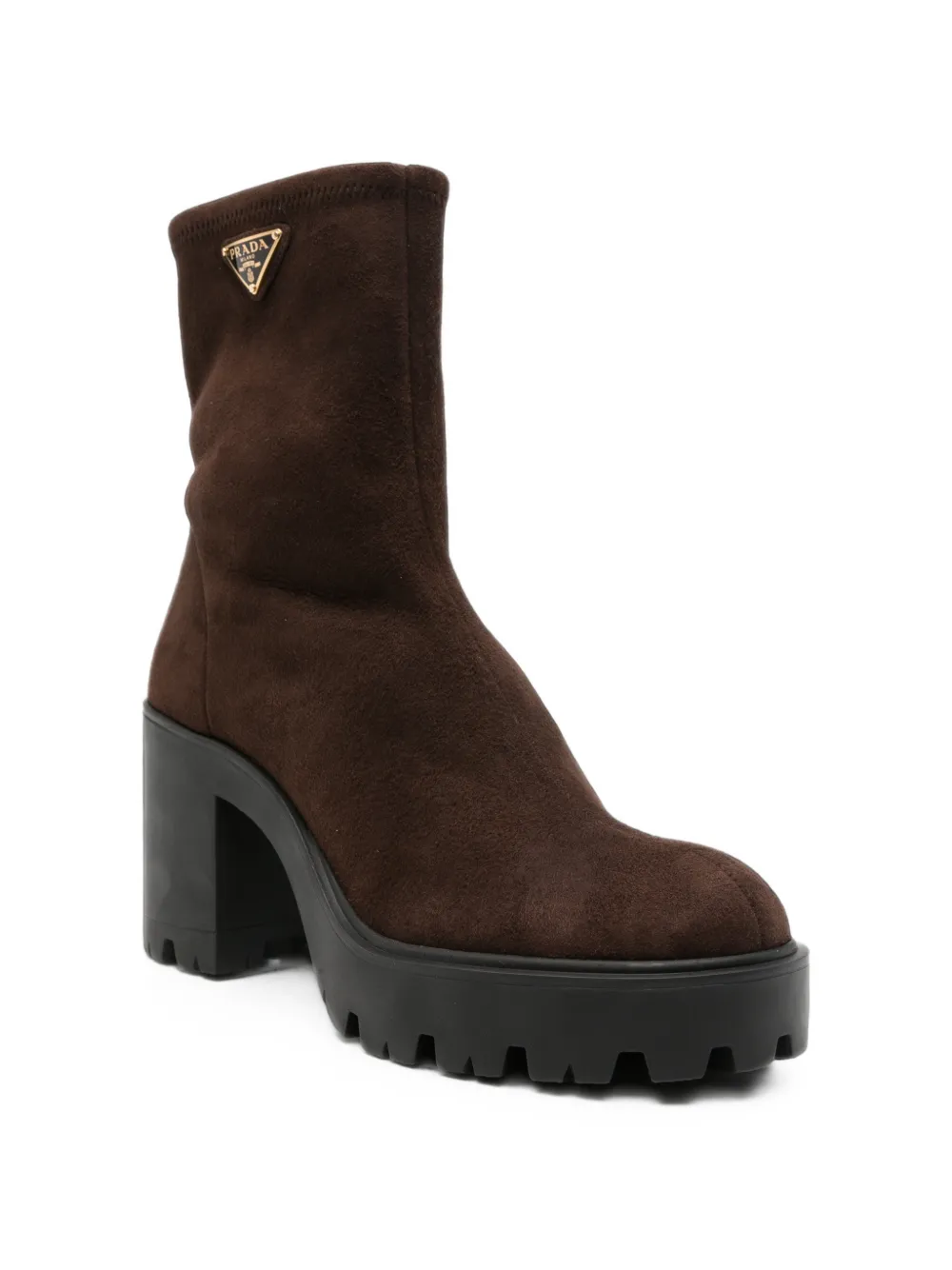 Prada logo-plaque chunky-sole boots Bruin