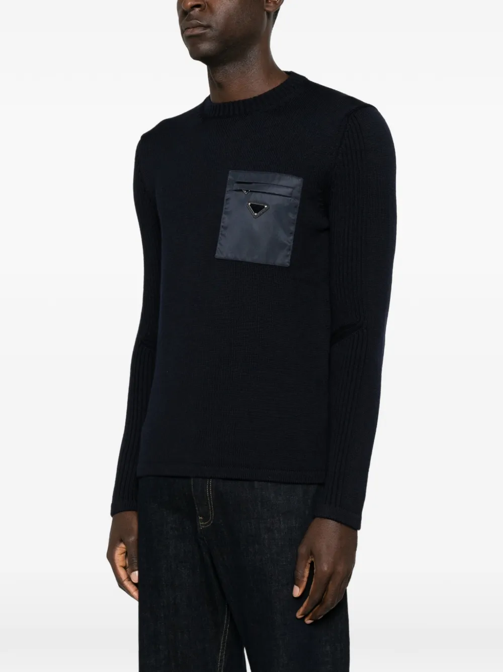 Prada Trui met ritszak en logo-plakkaat Blauw