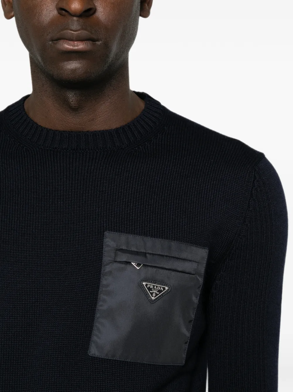 Prada Trui met ritszak en logo-plakkaat Blauw