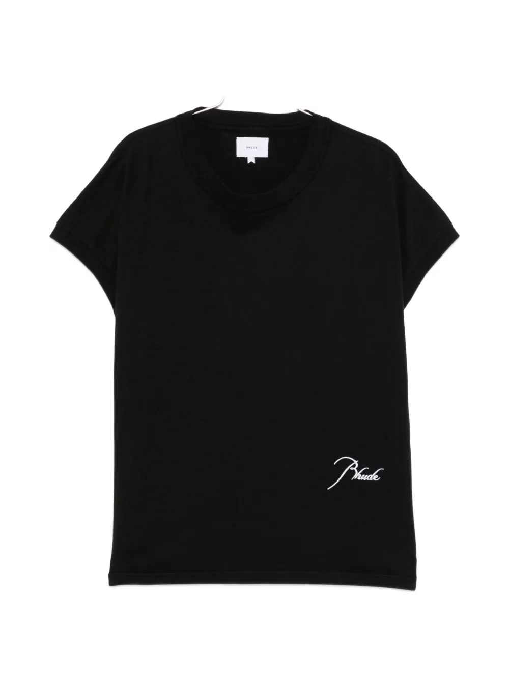 RHUDE logo-embroidered cap-sleeve T-shirt - Schwarz
