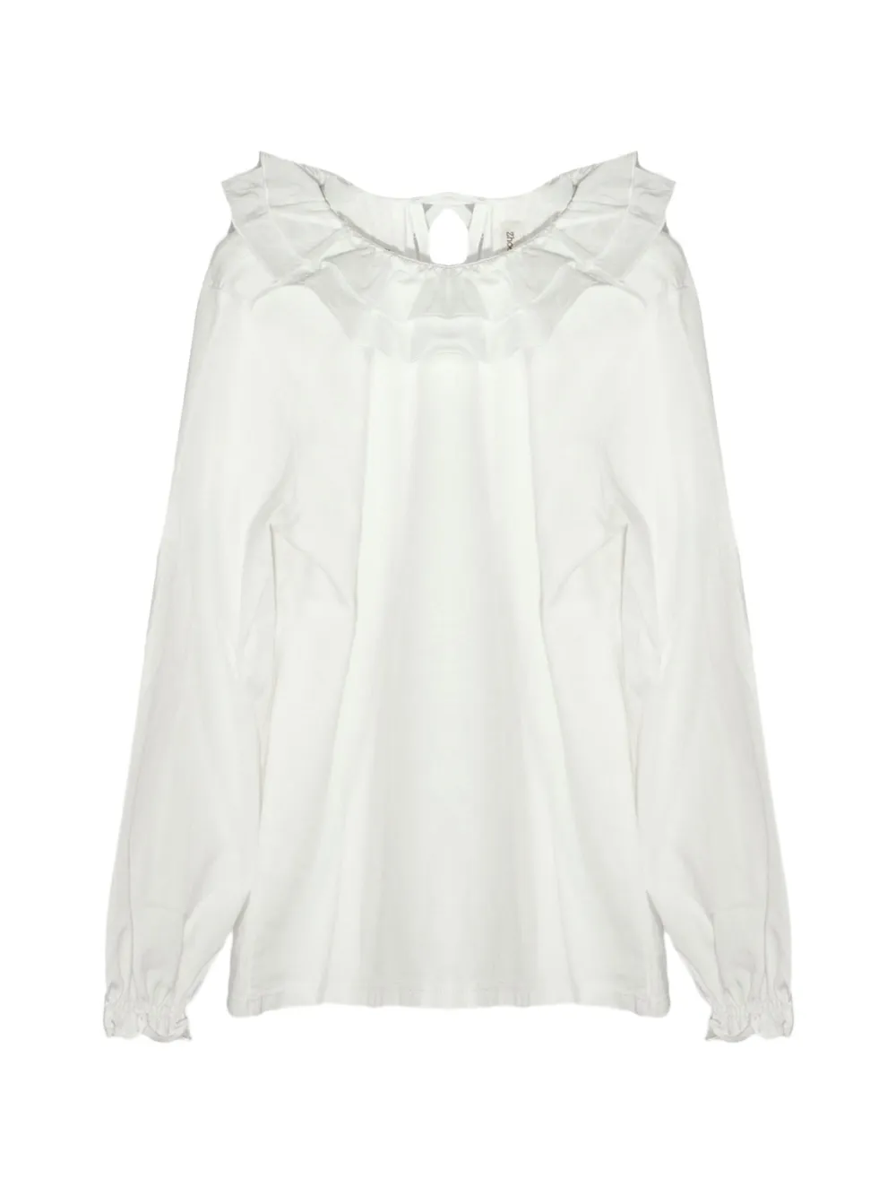 Zhoe & Tobiah ruffled-collar long-sleeve blouse - Weiß