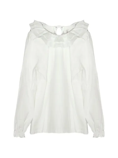 Zhoe & Tobiah ruffled-collar long-sleeve blouse