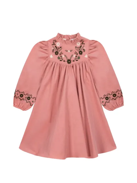 Bonton Pauline embroidered velvet dress