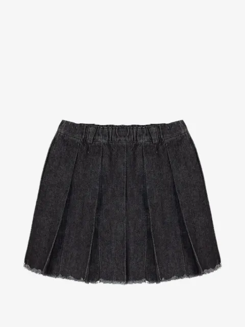 Zhoe & Tobiah pleated frayed-hem skirt