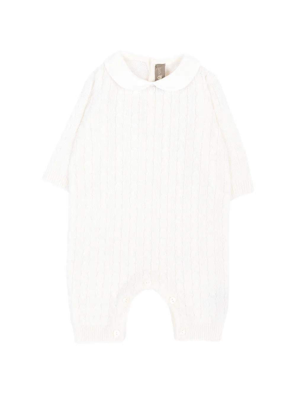 Little Bear cable-knit Peter Pan collar babywear - Bianco