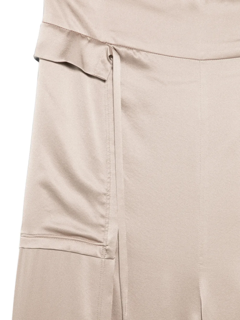 YEHUAFAN Palazzo broek met trekkoordzoom Beige