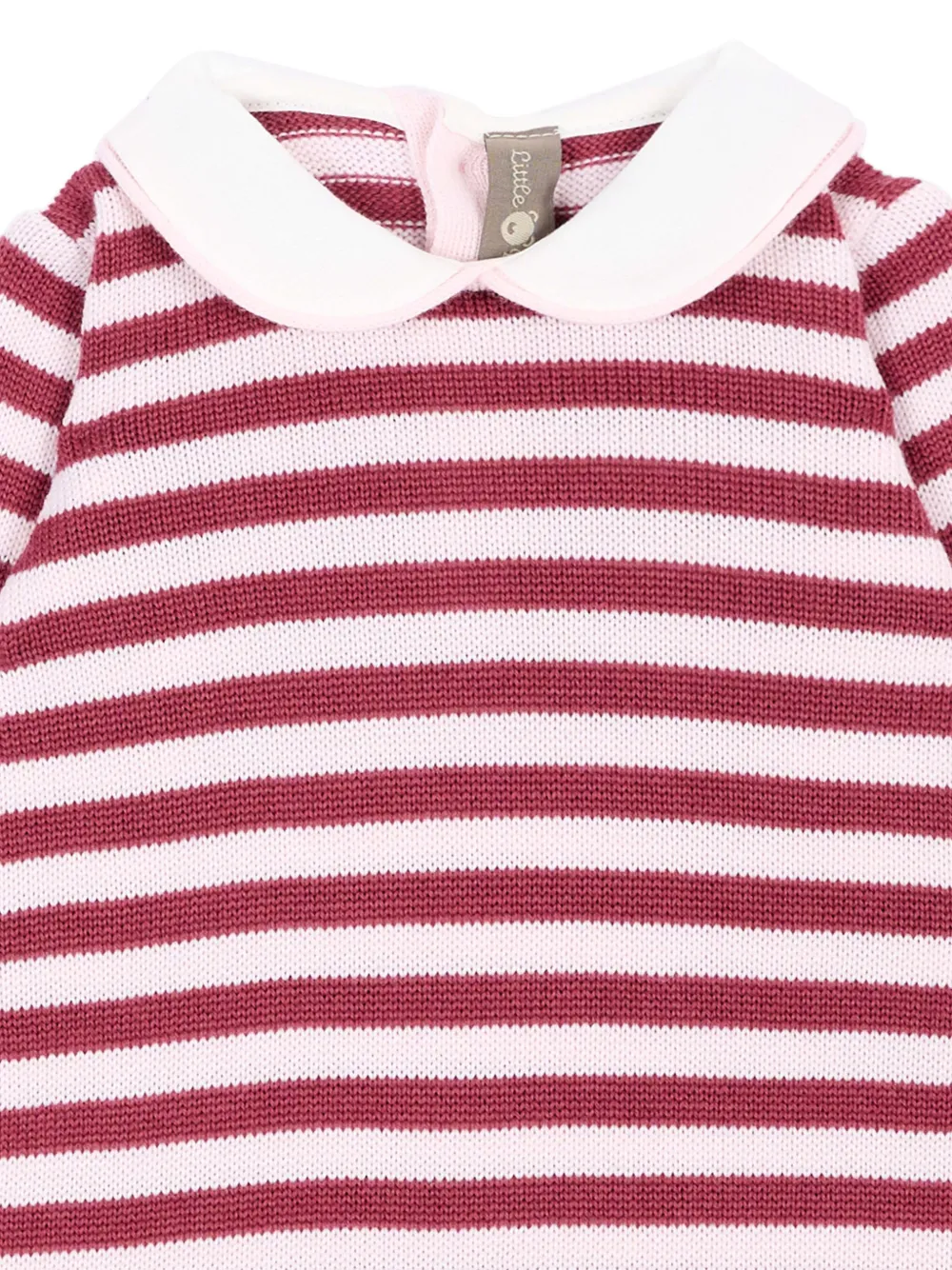 Little Bear Gestreept babypakje met Peter Pan kraag Rood