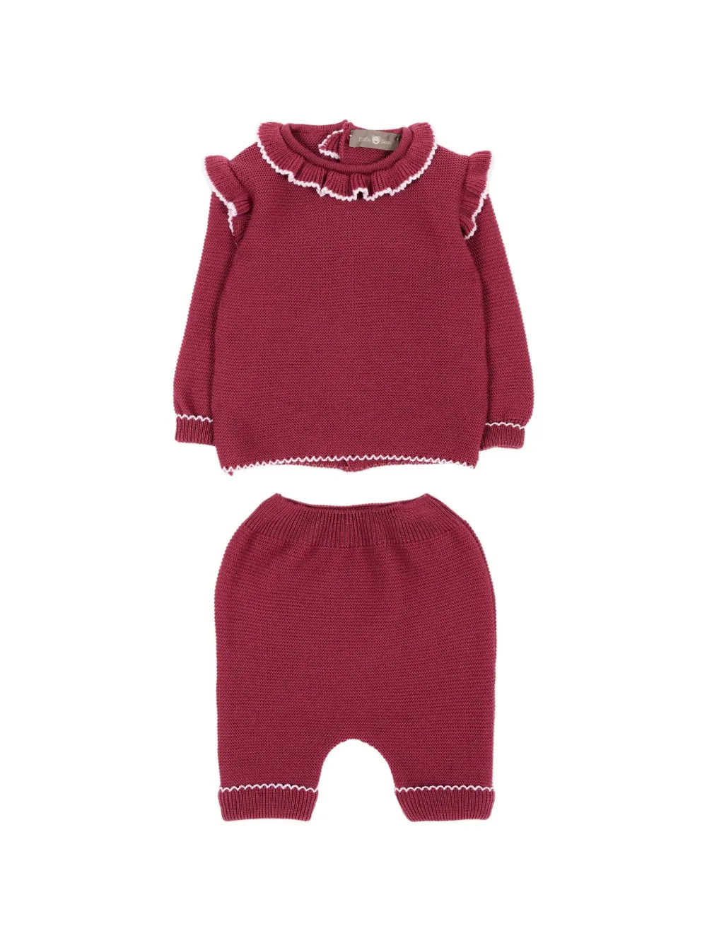 Little Bear ruffled virgin-wool trousers (set of two) - Rosa