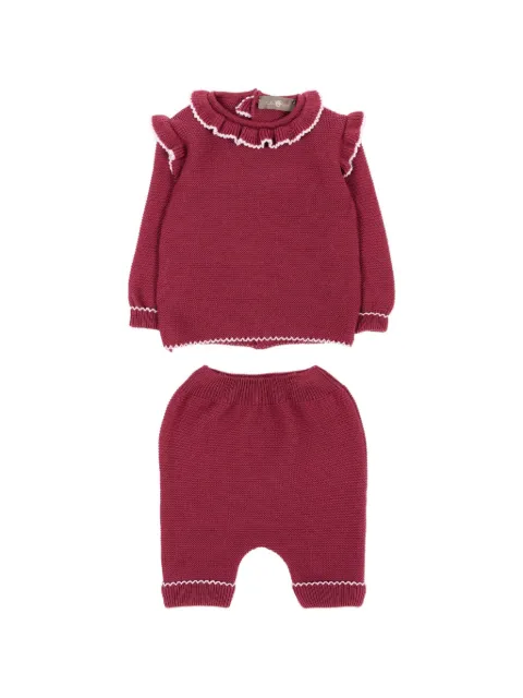 Little Bear ruffled virgin-wool trousers (set of two)