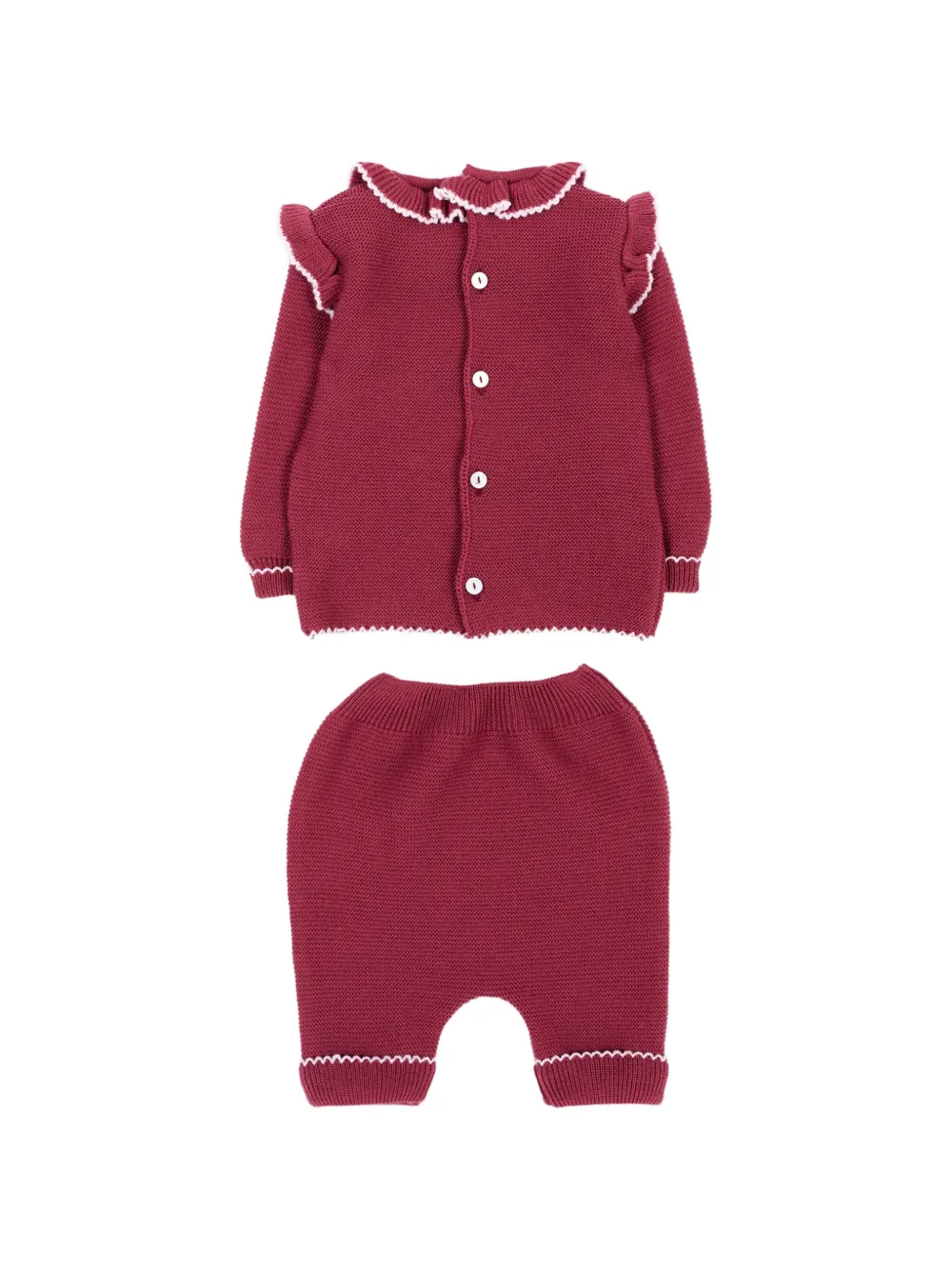 Little Bear Twee broeken van scheerwol met ruches Roze