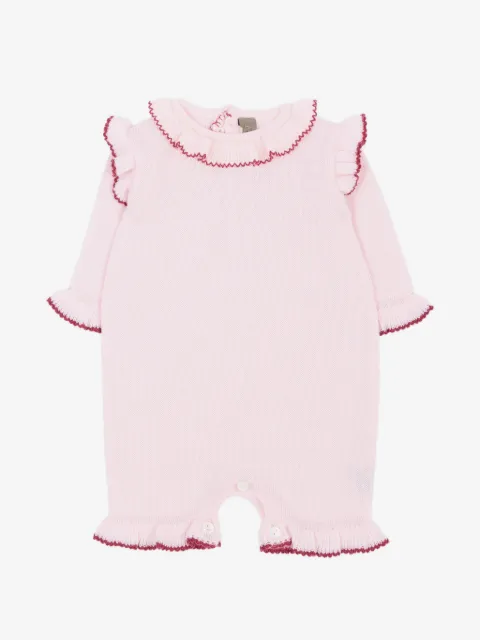 Little Bear ruffle-trimmed knitted romper