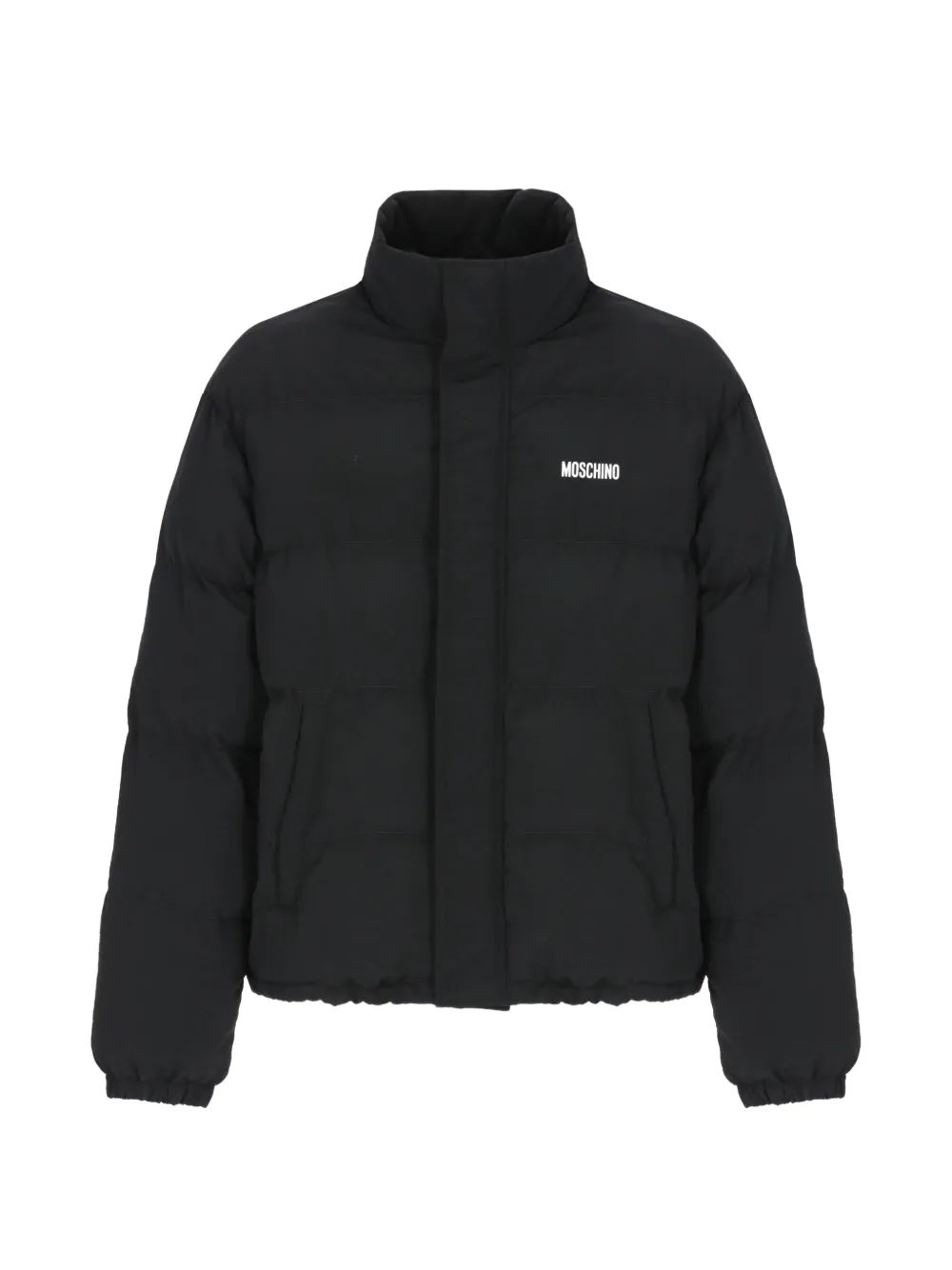 Moschino logo-print padded jacket - Schwarz
