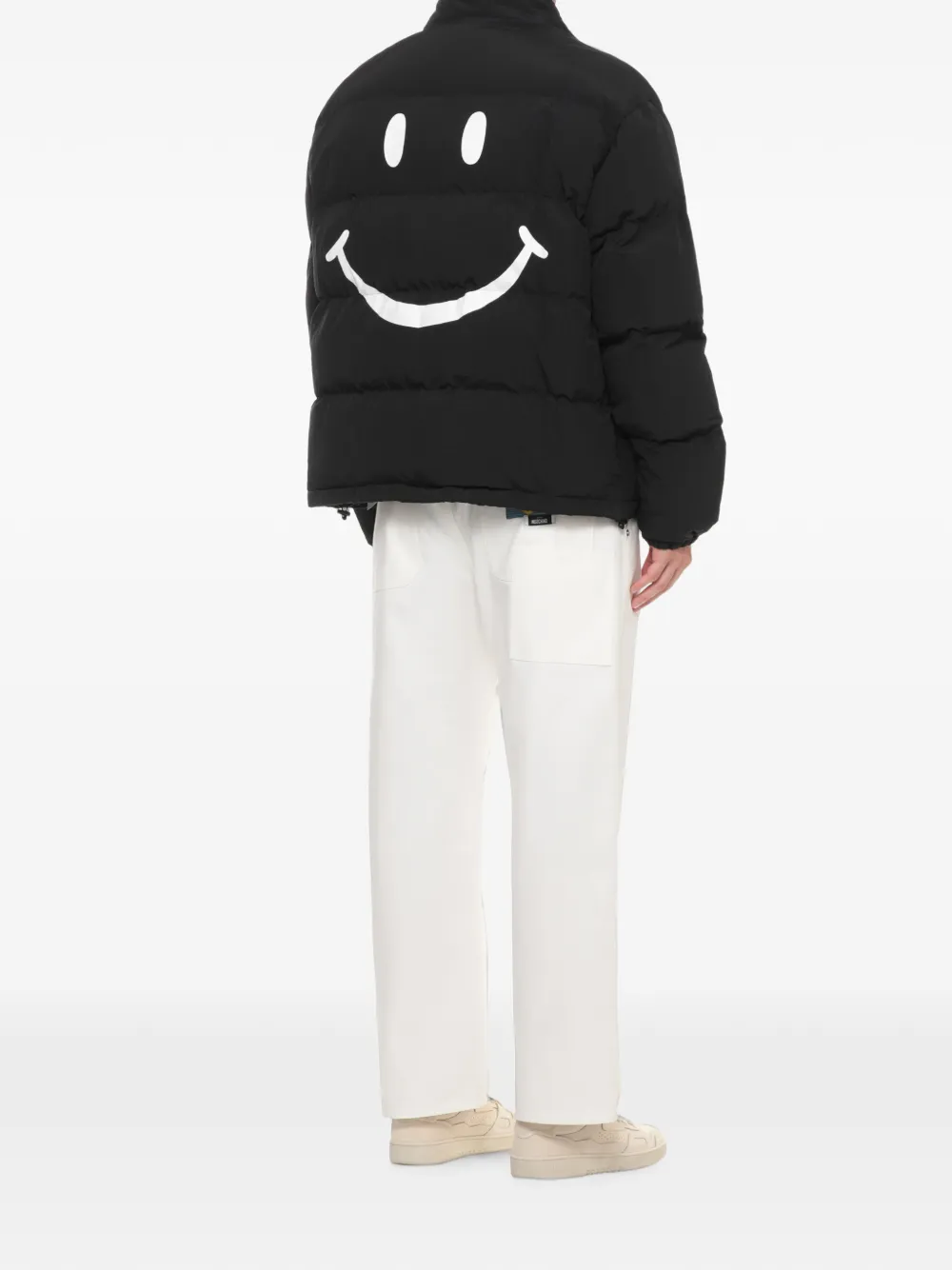 Moschino Gewatteerd jack met logoprint Zwart