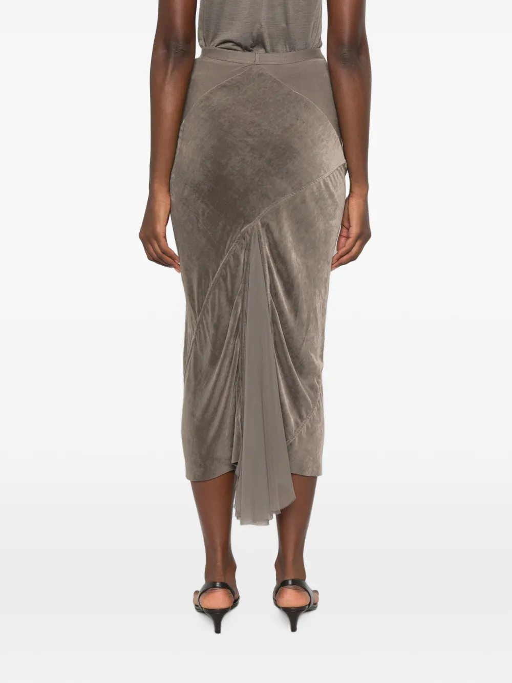 Rick Owens Midi-rok met vlakken Grijs