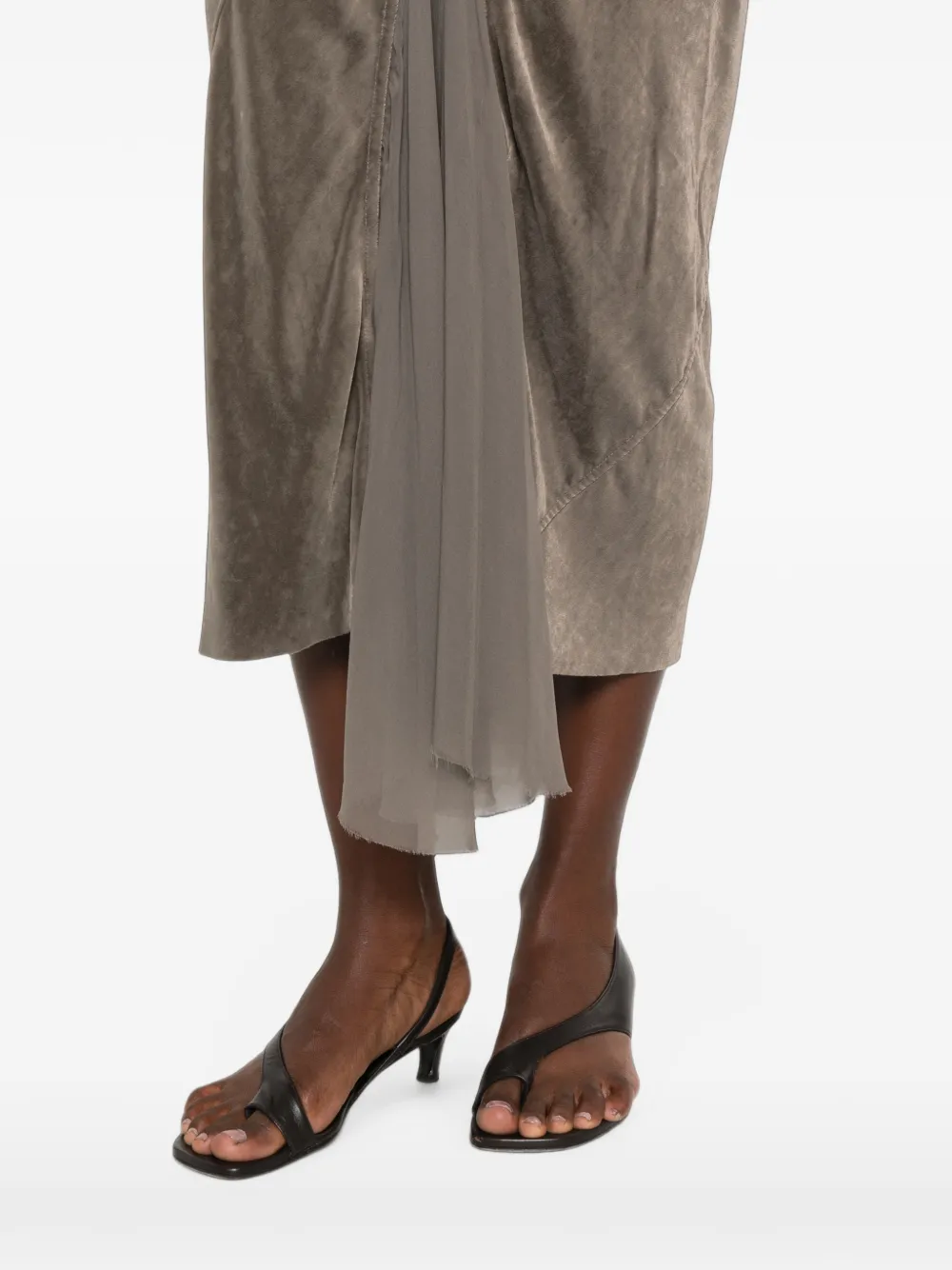 Rick Owens Midi-rok met vlakken Grijs