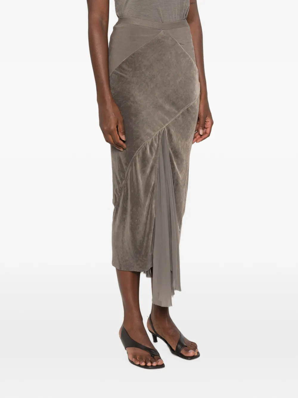 Rick Owens Midi-rok met vlakken Grijs
