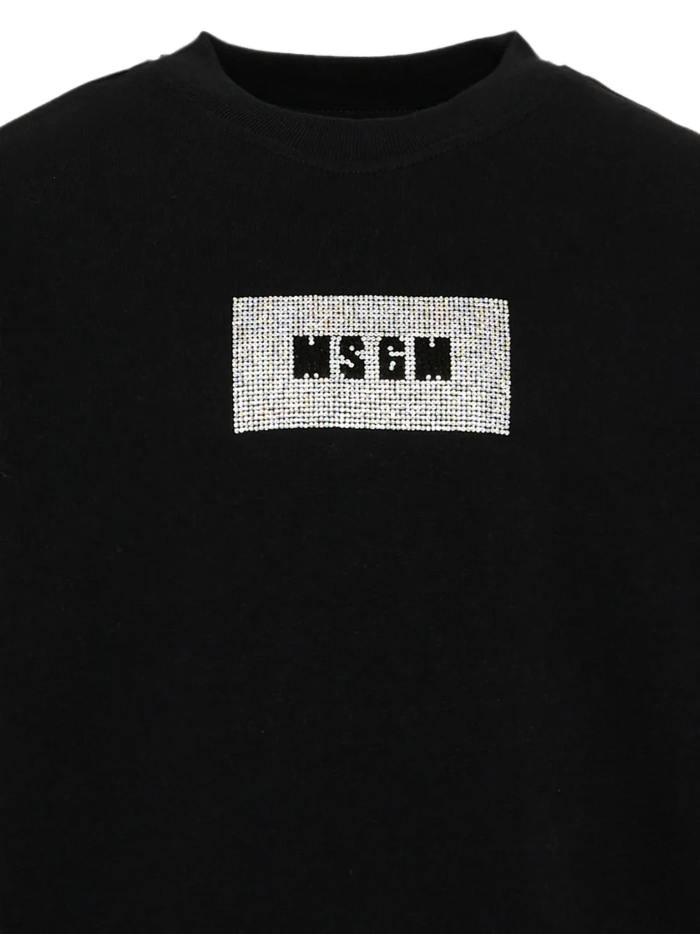 MSGM Kids Sweater met stras logo Zwart