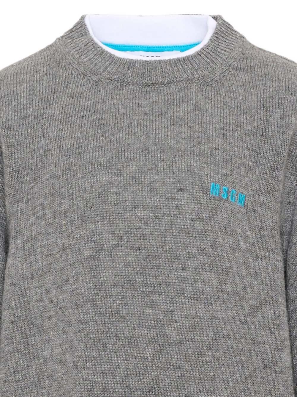 MSGM Kids Trui met geborduurd logo en print Grijs