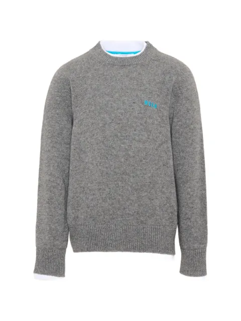 MSGM Kids logo-embroidered slogan-print sweater