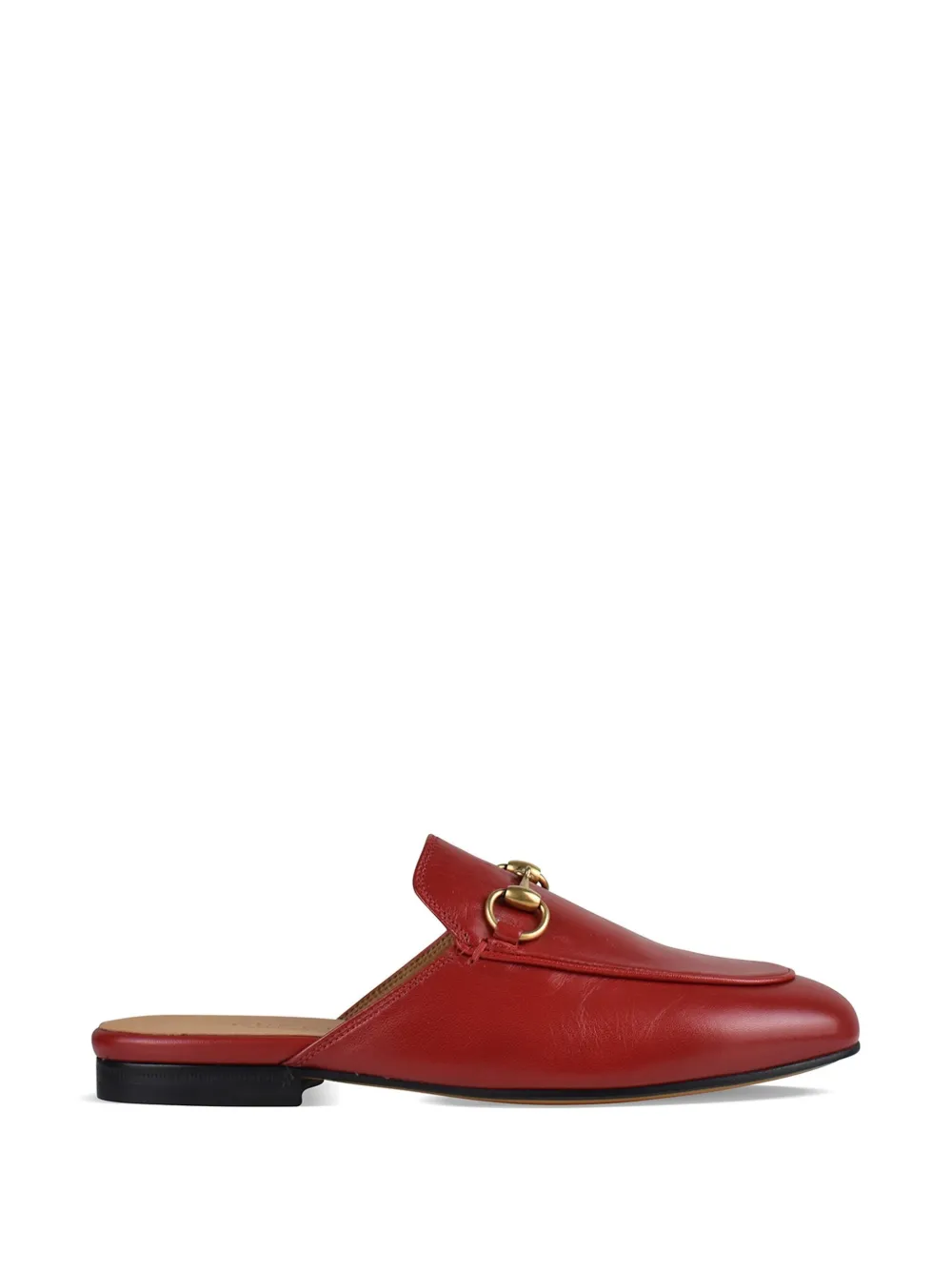 Gucci Princetown Horsebit leather pumps Rood