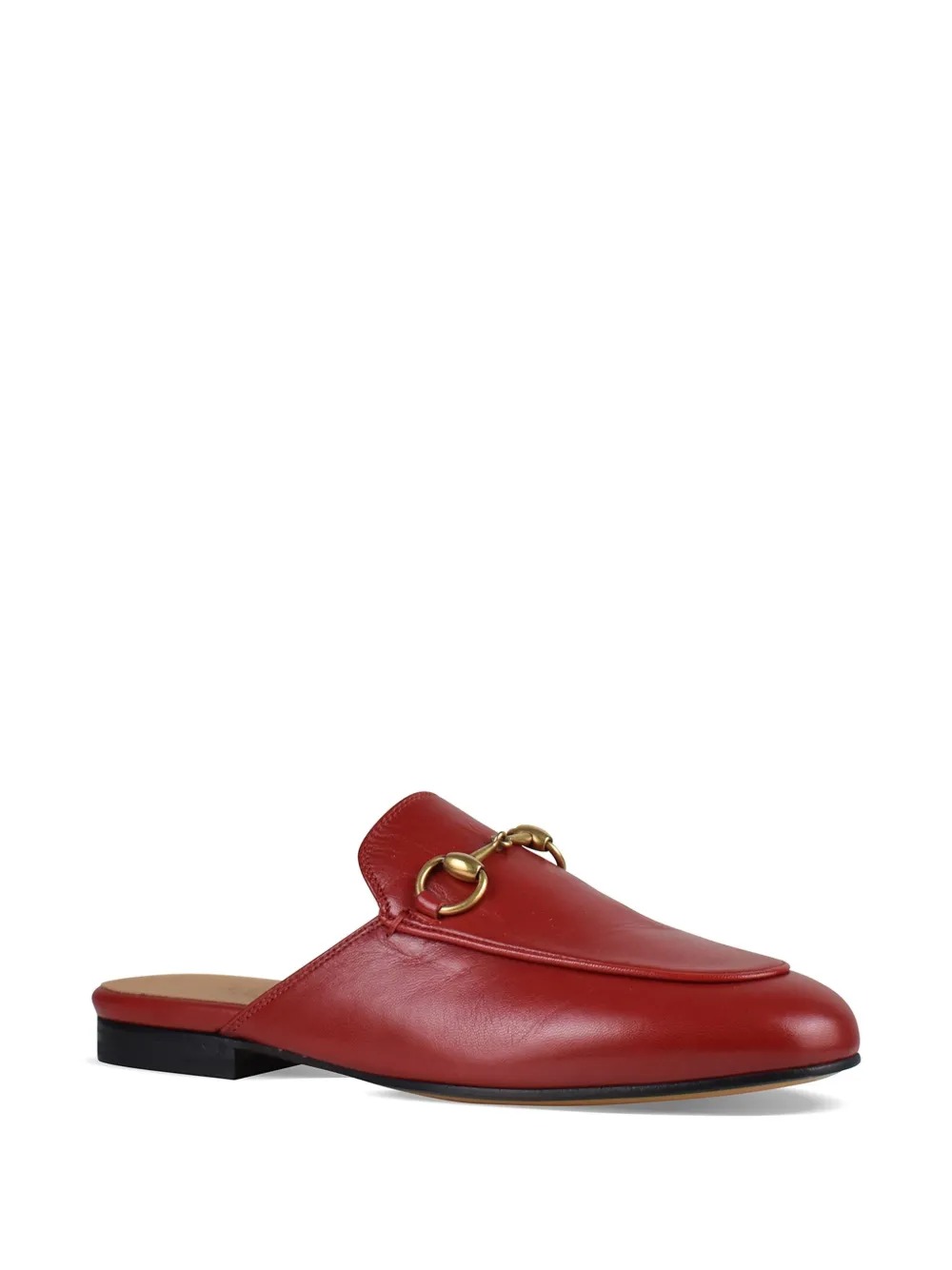 Gucci Princetown Horsebit leather pumps Rood