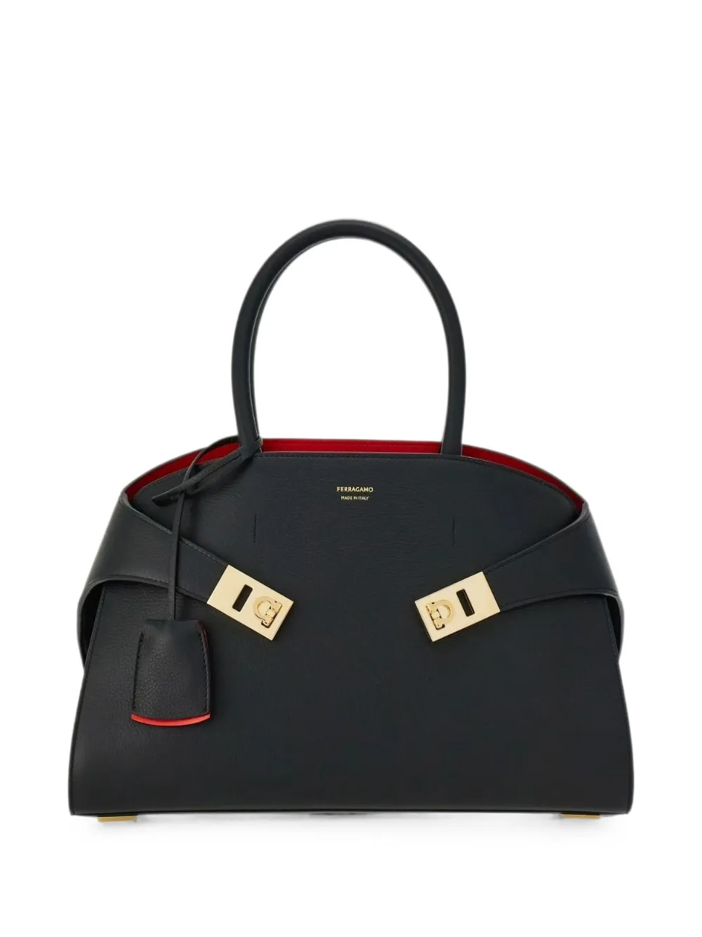 Ferragamo Hug bicolor handbag (M) - Schwarz