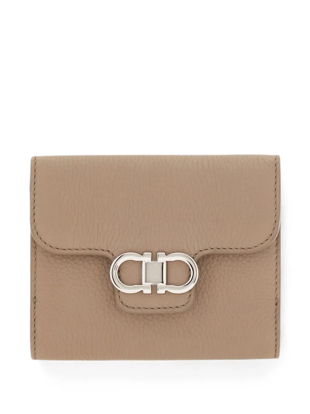 Ferragamo Gancini compact wallet - Braun