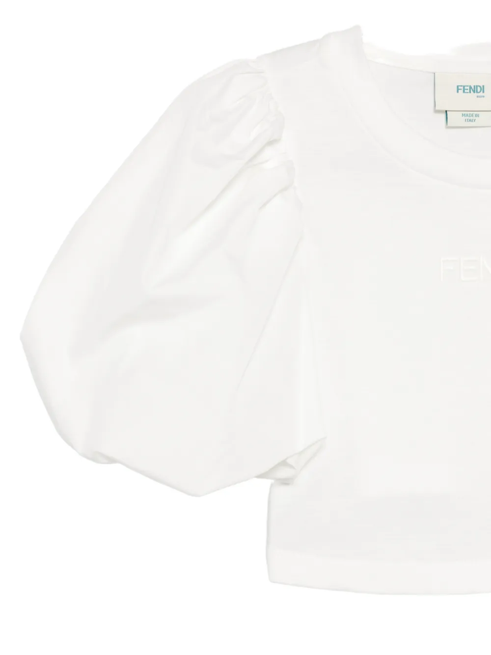 Fendi Kids T-shirt met geborduurd logo en pofmouwen Roze