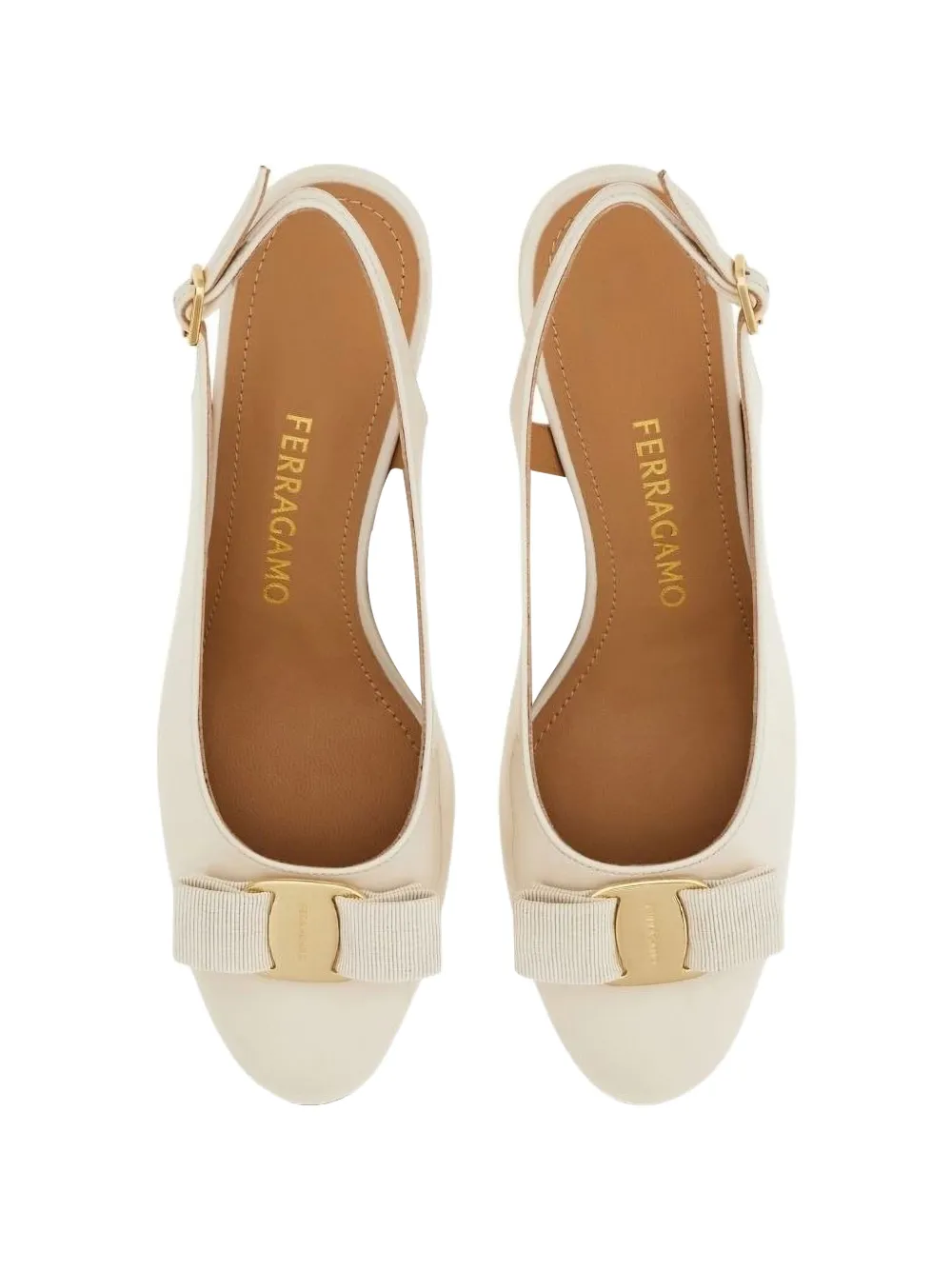 Ferragamo Vara slingback pumps Beige