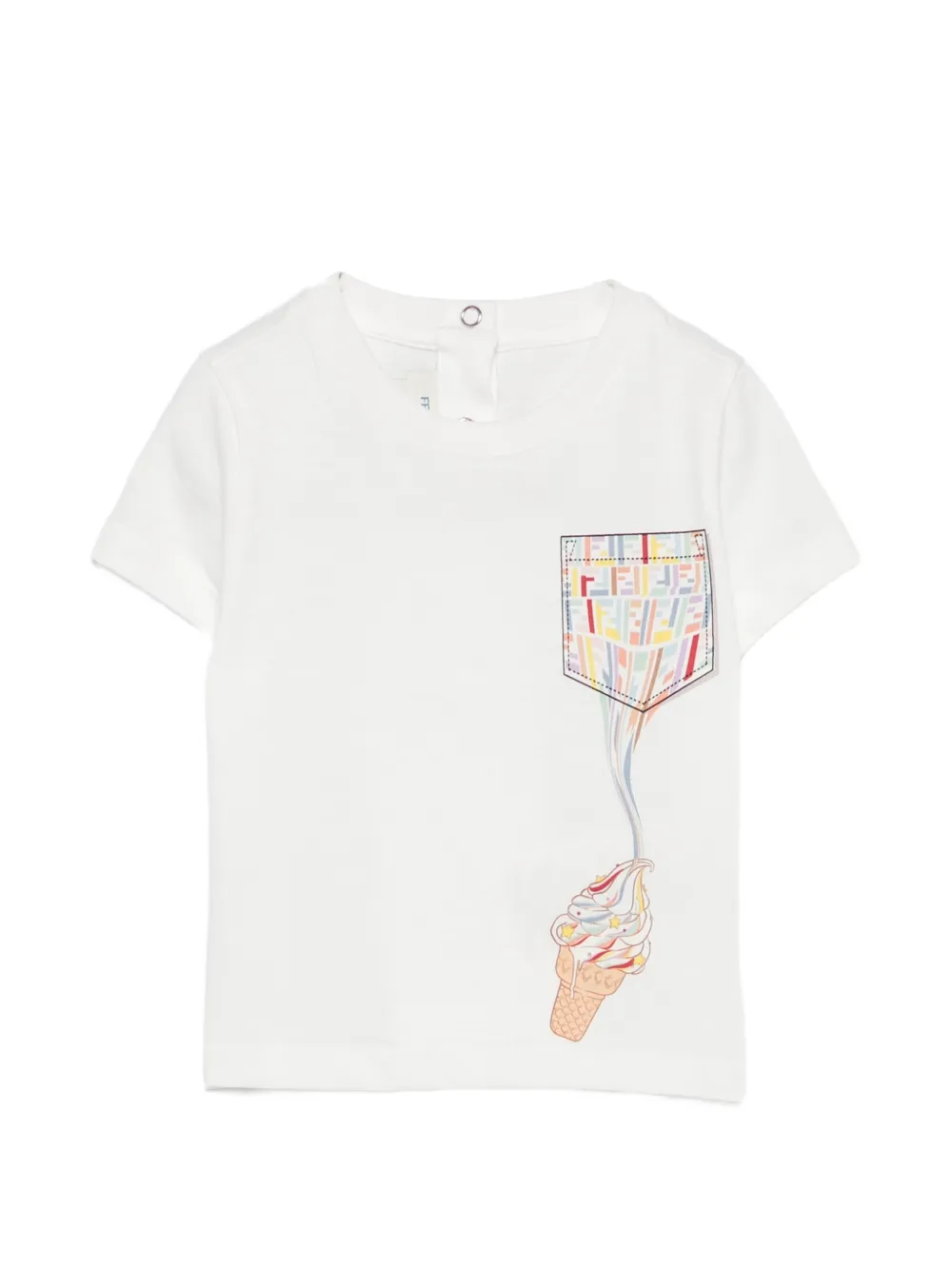Fendi Kids T-shirt con logo FF - Bianco