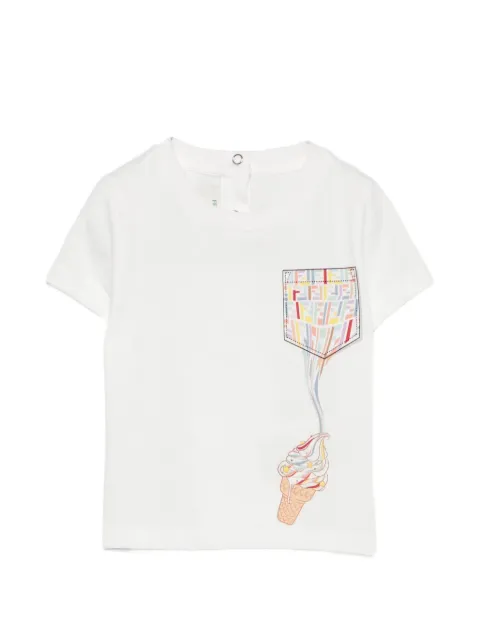 Fendi Kids FF logo-print chest-pocket T-shirt