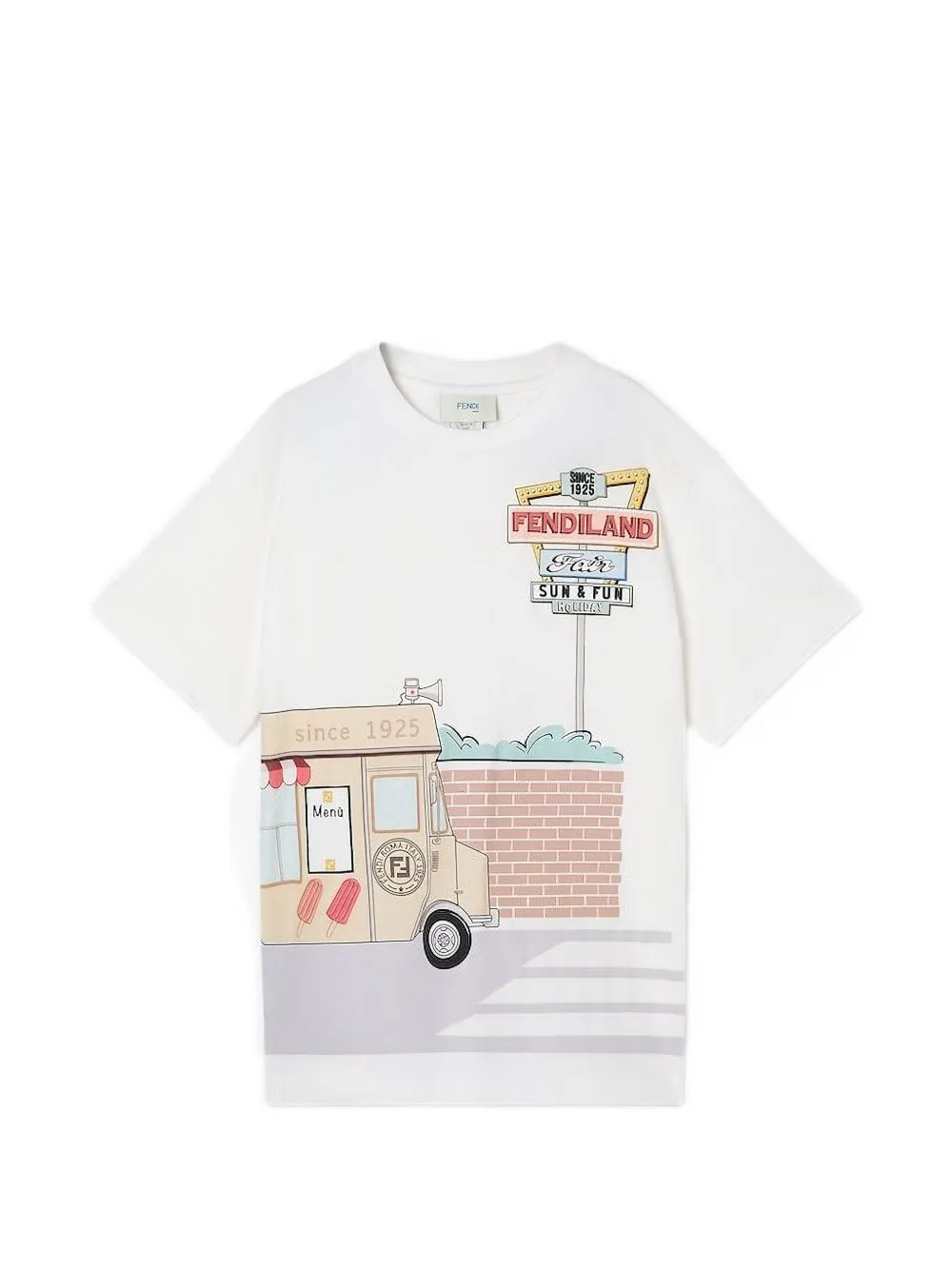 Fendi Kids graphic-print T-shirt - Bianco