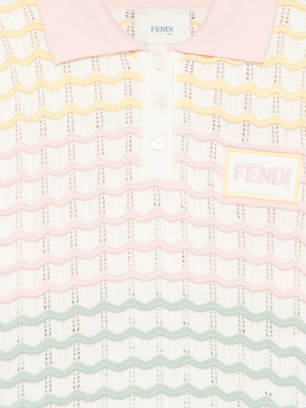 Fendi Kids Gebreid poloshirt met logo-patch Wit