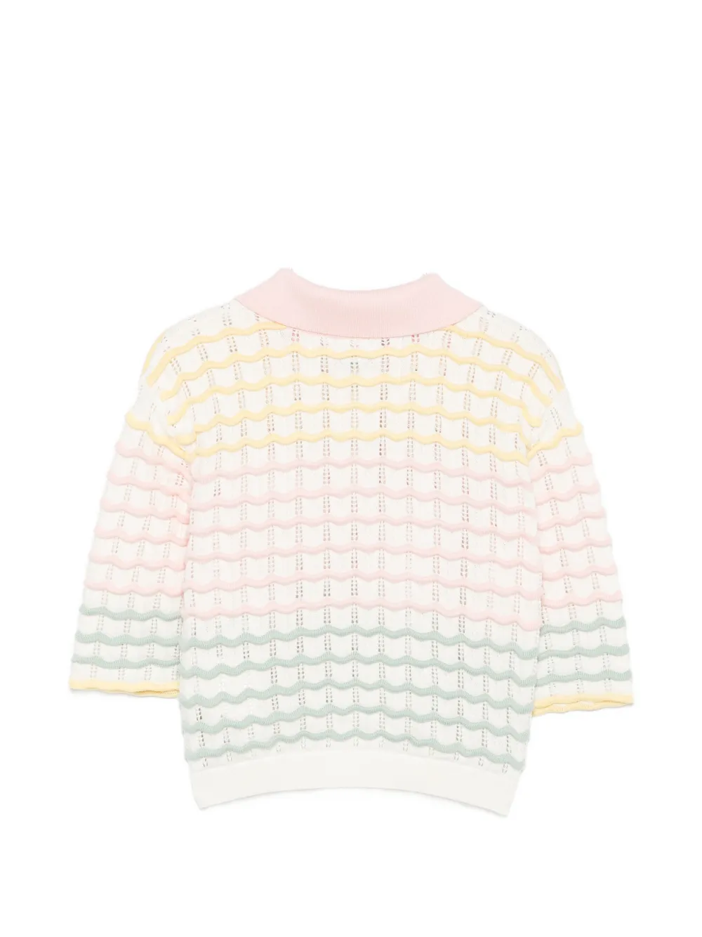 Fendi Kids Gebreid poloshirt met logo-patch Wit
