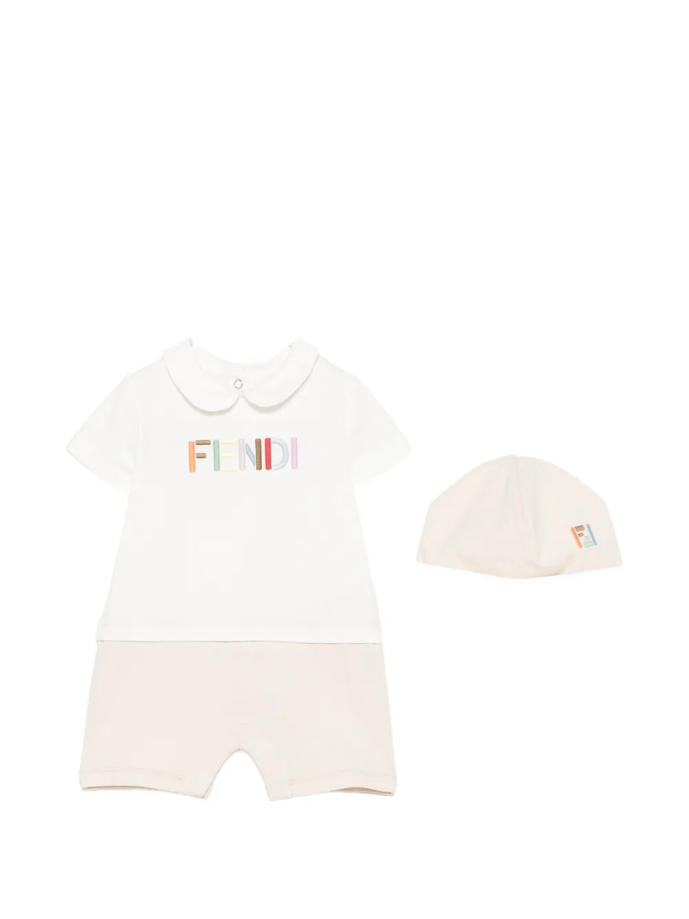 Fendi Kids logo-embroidered T-shirt and shorts set - Weiß
