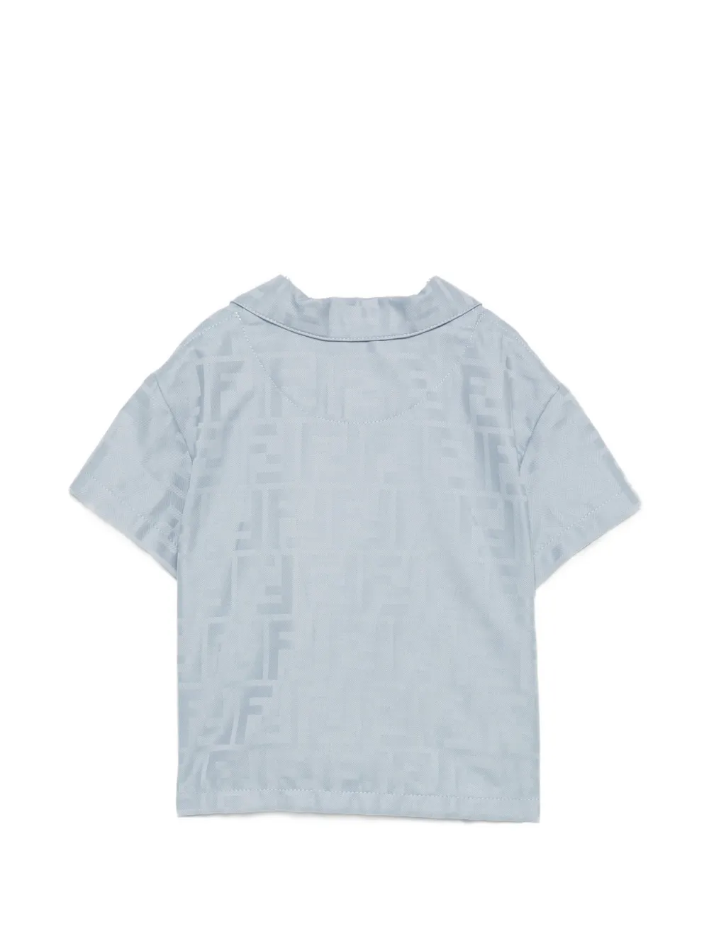 Fendi Kids Shirt met FF logo-jacquard Blauw