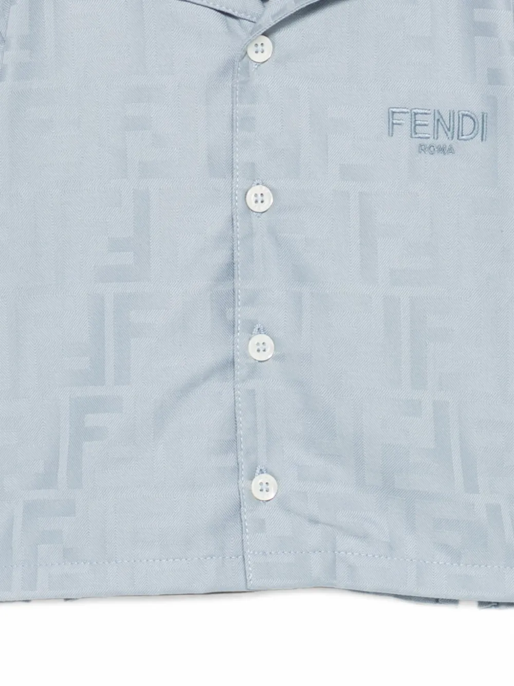 Fendi Kids Shirt met FF logo-jacquard Blauw