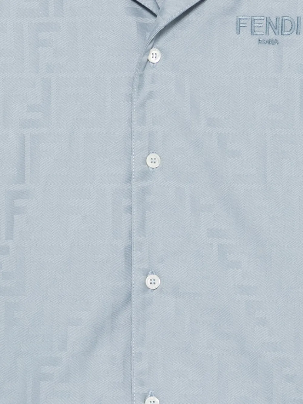 Fendi Kids Shirt met logo-jacquard Blauw