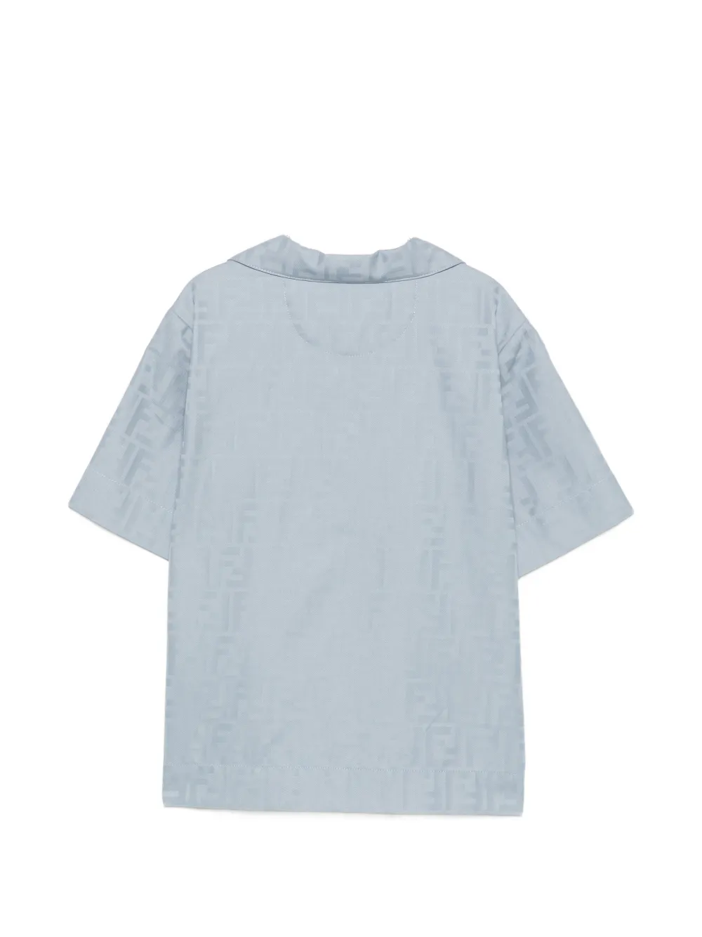 Fendi Kids Shirt met logo-jacquard Blauw