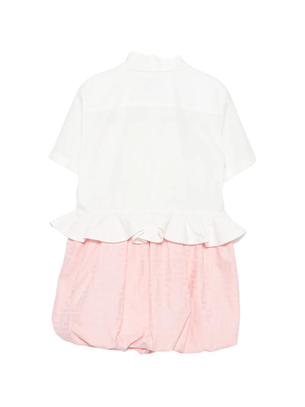 Fendi Kids Jurk met ruches en FF-logo Wit