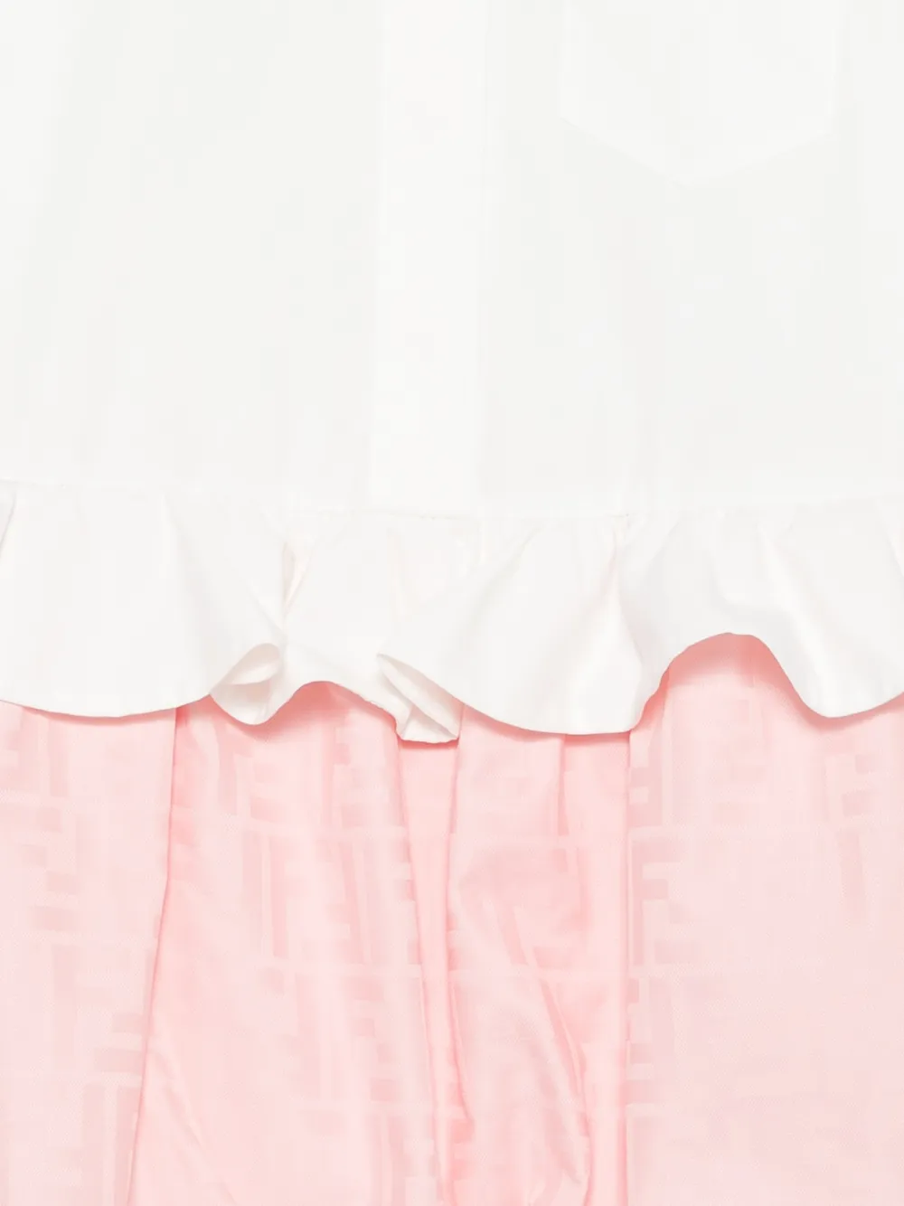 Fendi Kids Jurk met ruches en FF-logo Wit