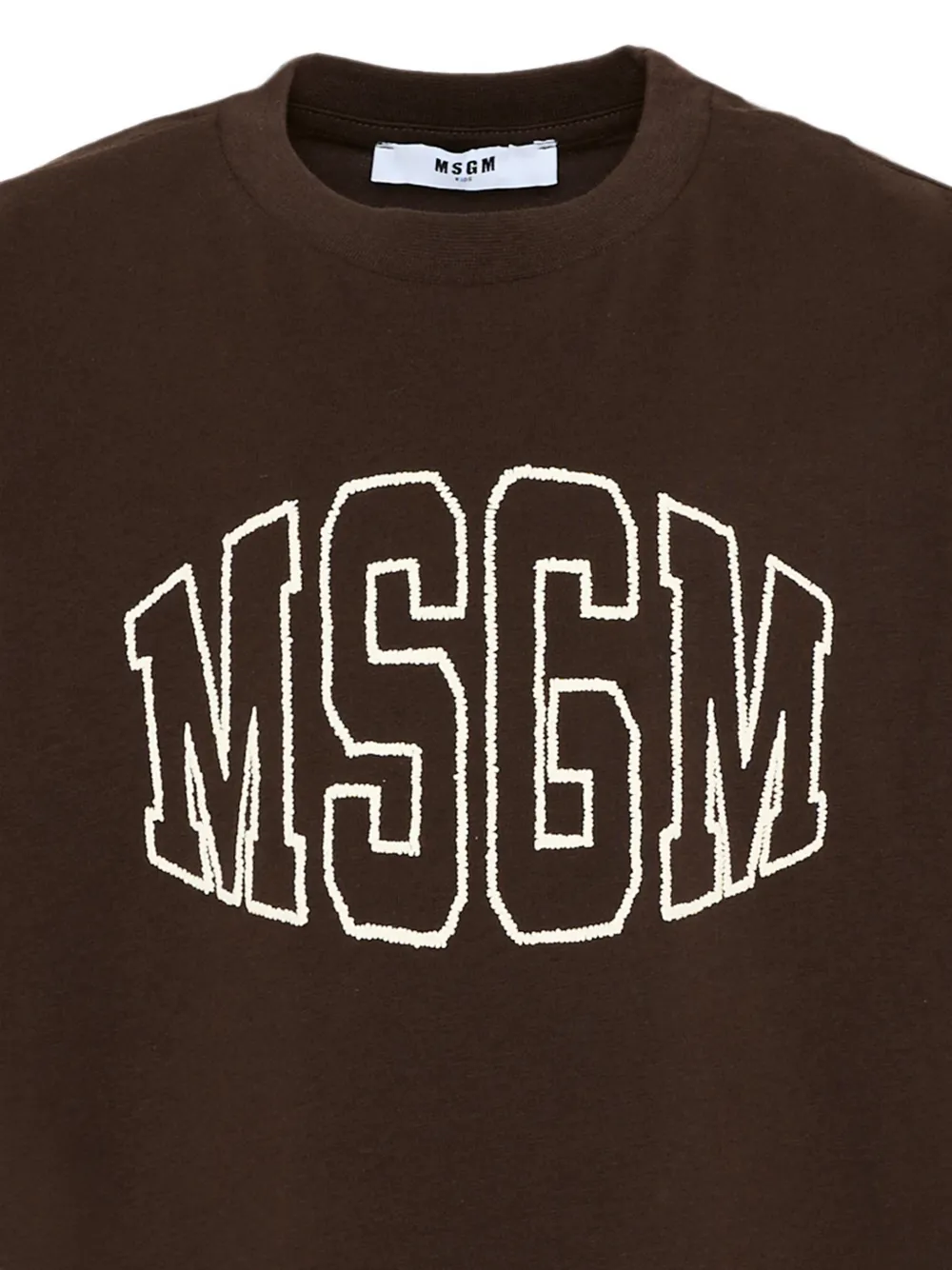 MSGM Kids T-shirt met geborduurd logo Bruin