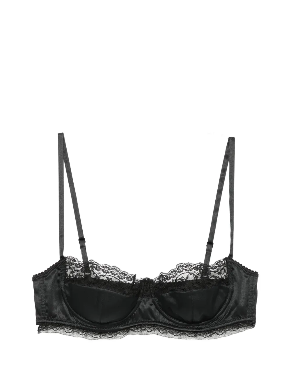 Dolce & Gabbana lace-trim satin bra - Nero