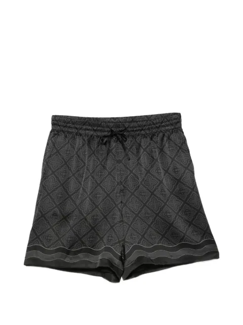 Casablanca shorts de seda con monograma estampado