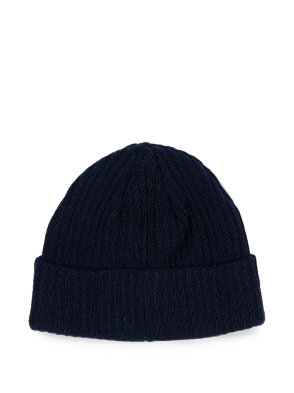 North Sails Kids Ribgebreide muts met logo-patch Blauw
