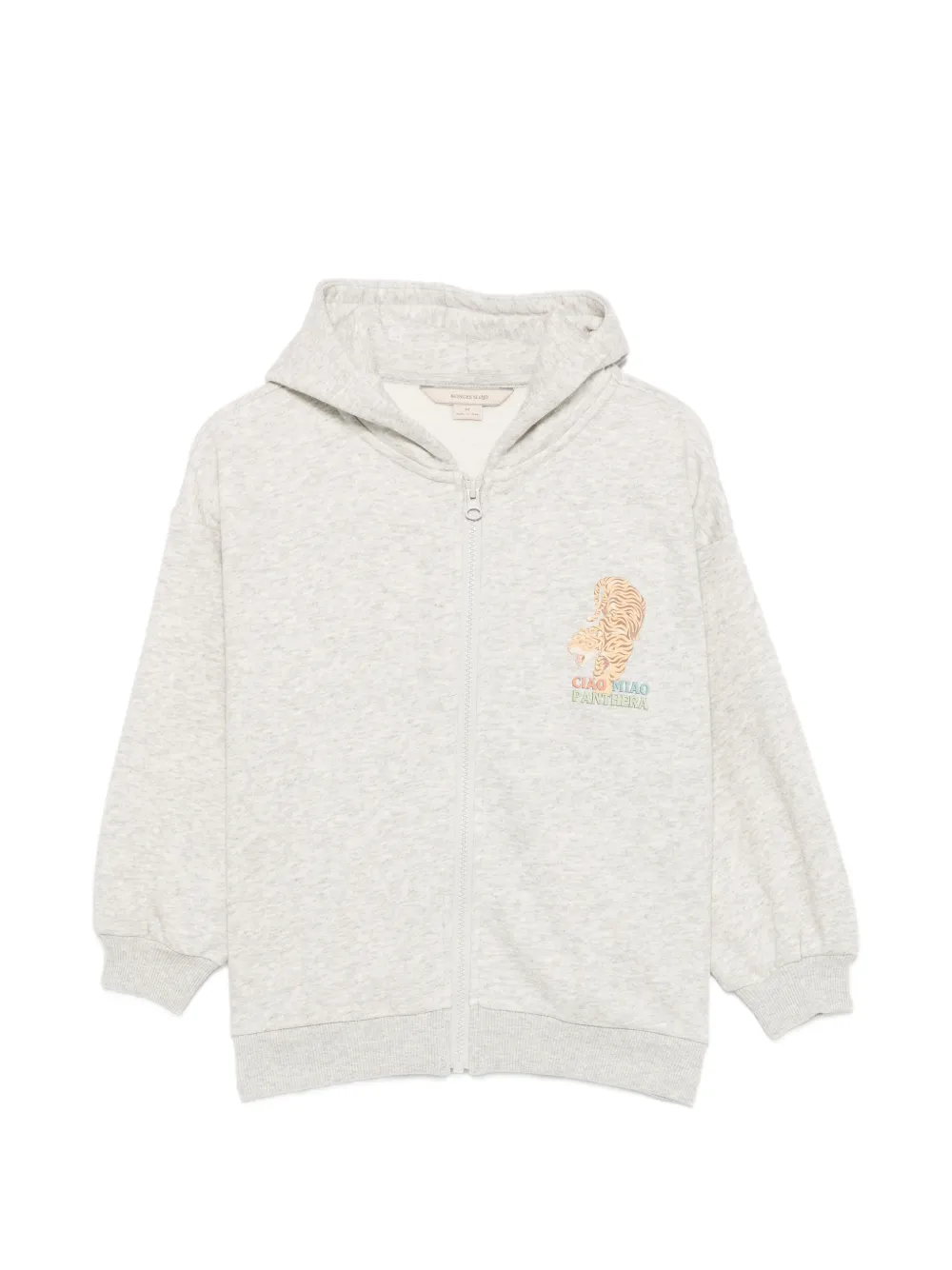 Konges Sløjd tiger-print zip-up hoodie - Grigio