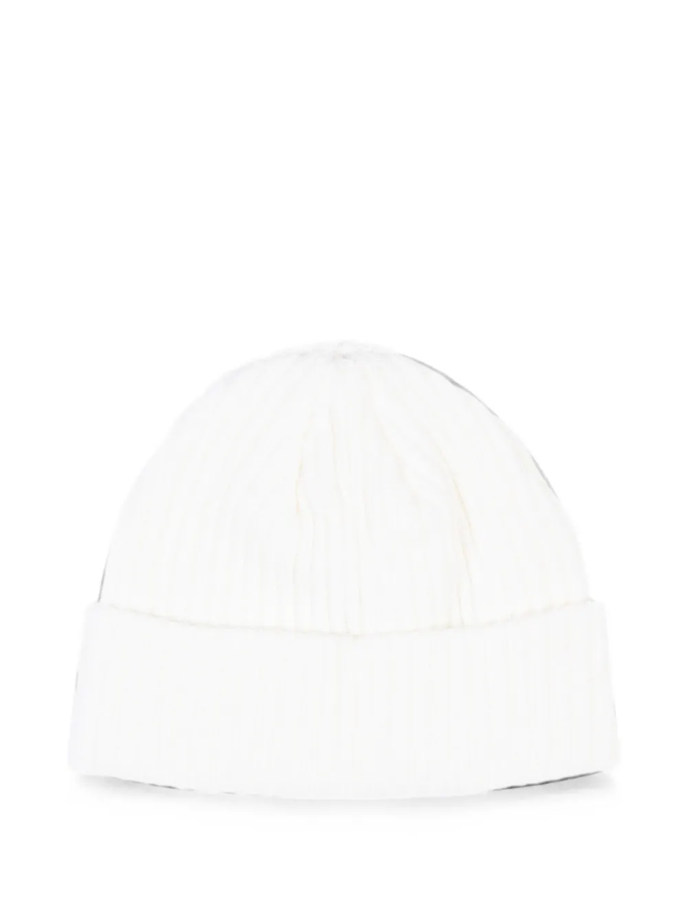 North Sails Kids Ribgebreide muts met logo-patch Wit