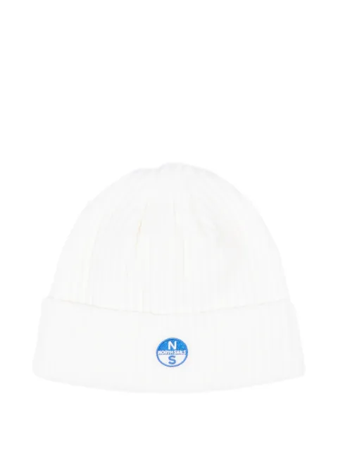 North Sails Kids logo-patch ribbed-knit beanie hat