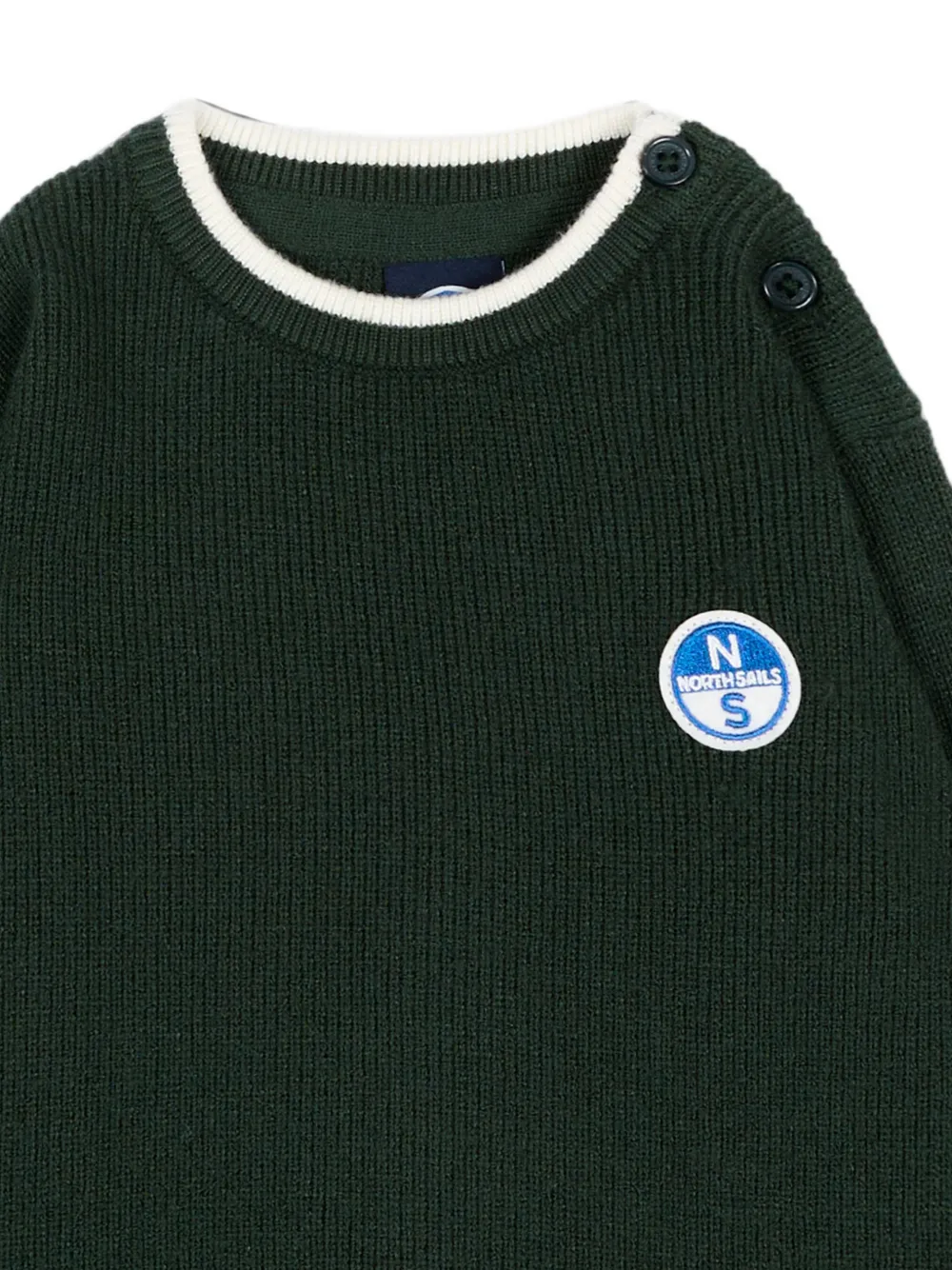 North Sails Kids Trui met knoopdetail en logopatch Groen