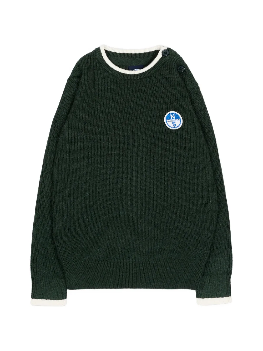 North Sails Kids logo-patch button-detail sweater - Verde